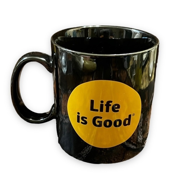 Life is Good Coffee Tea Mug Black Yellow Do What You Love, Love What You Do - Picture 2 of 8